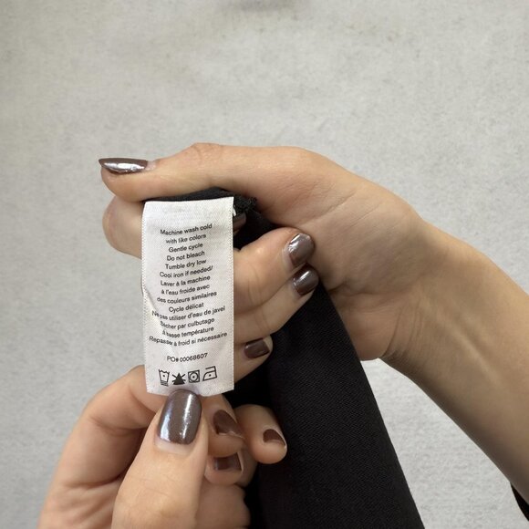 rag & bone Shirt Womens XS Black Tie Front Knot Hem Short Sleeve Crewneck Tee - Picture 8 of 9